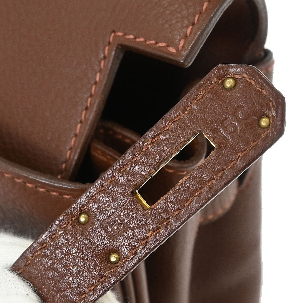 Hermes Kelly Handbag Brown Evergrain with Gold Hardware