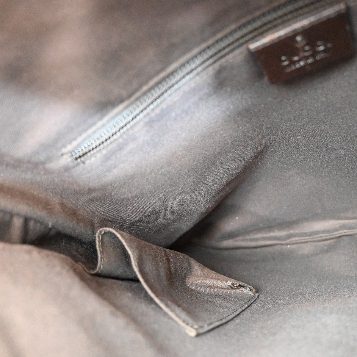 Gucci Zip Messenger Bag GG Canvas with Perforated Leather