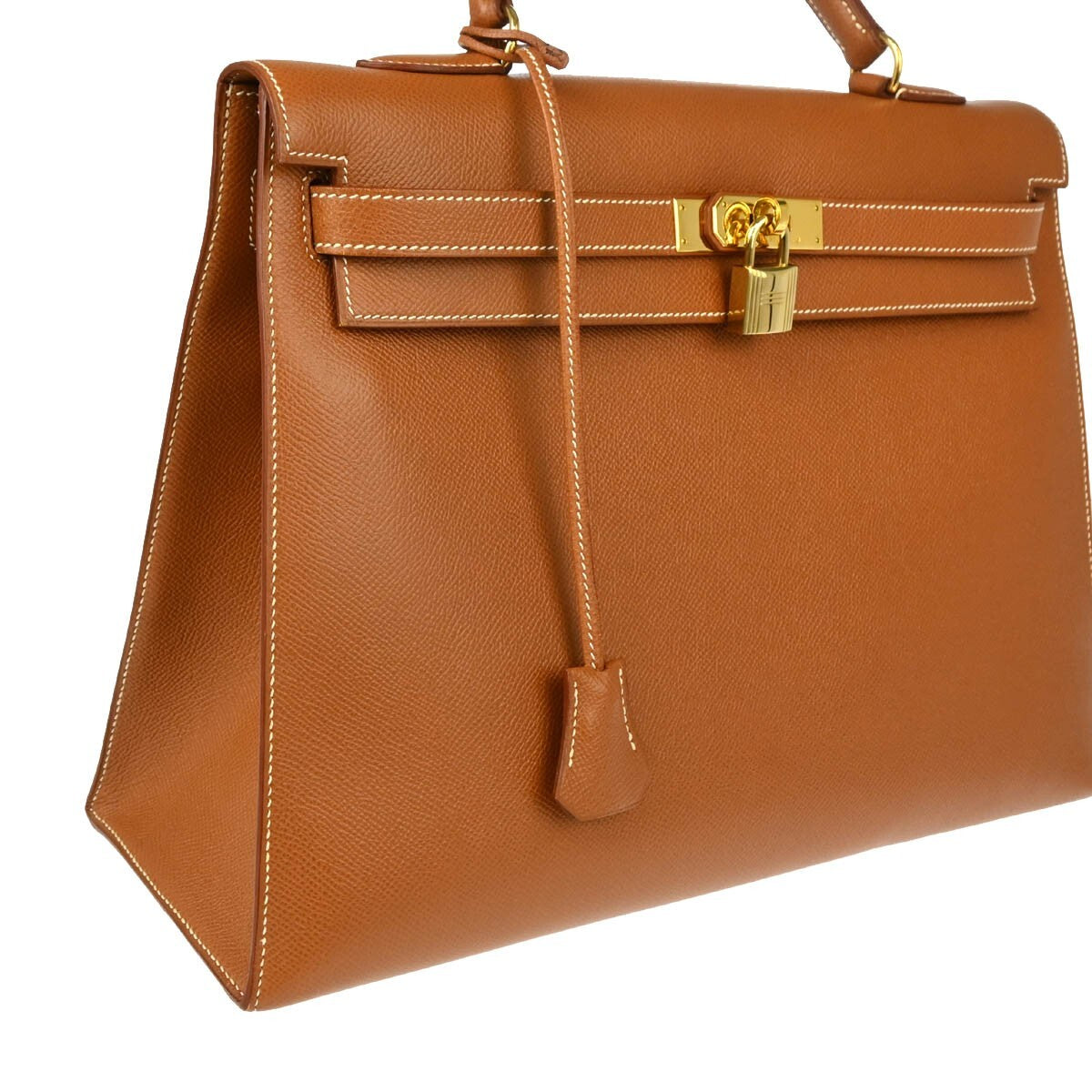 Hermes Kelly Handbag Brown Courchevel with Gold Hardware