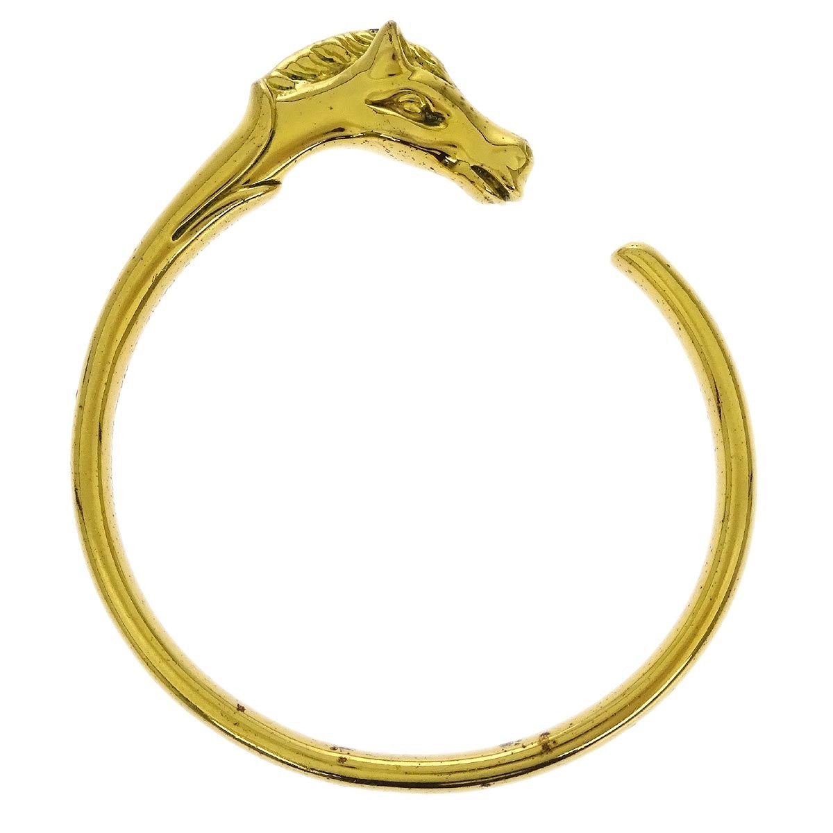 Hermes Horse Head Bangle Gold Plated Metal