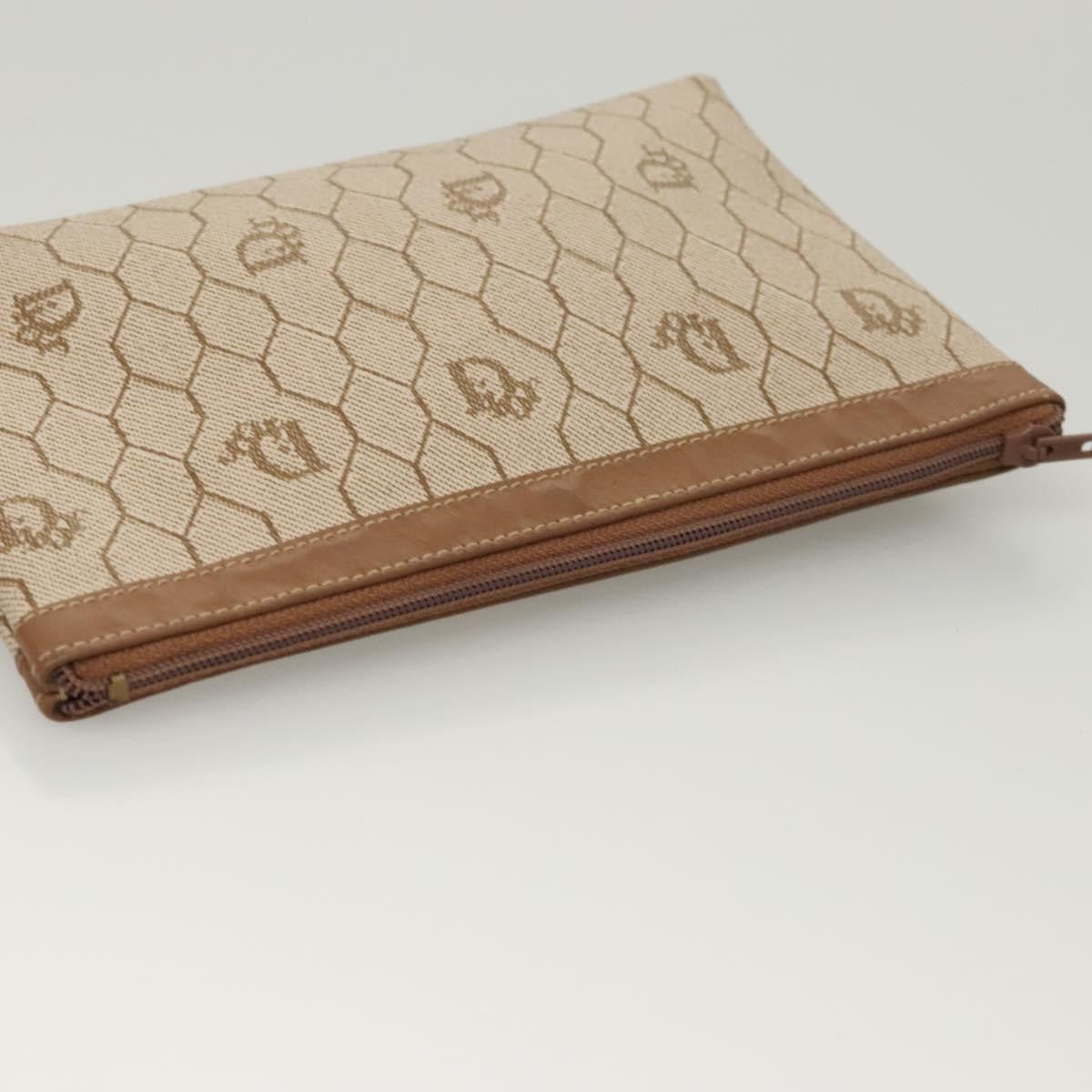 Christian Dior Vintage Honeycomb Zip Pouch Coated Canvas