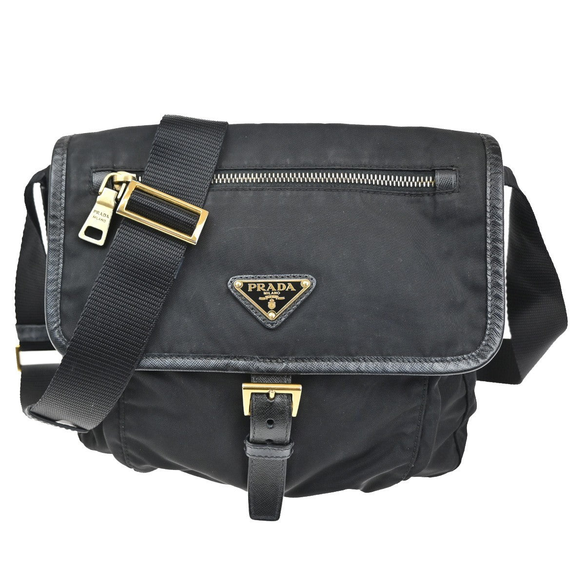 Prada Buckle Messenger Bag Tessuto