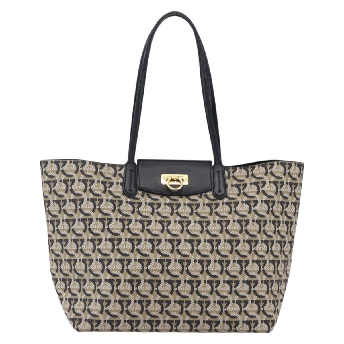 Salvatore Ferragamo Gancini Travel Tote Gancini Jacquard