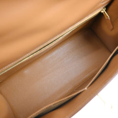 Hermes Kelly Handbag Brown Chamonix with Gold Hardware