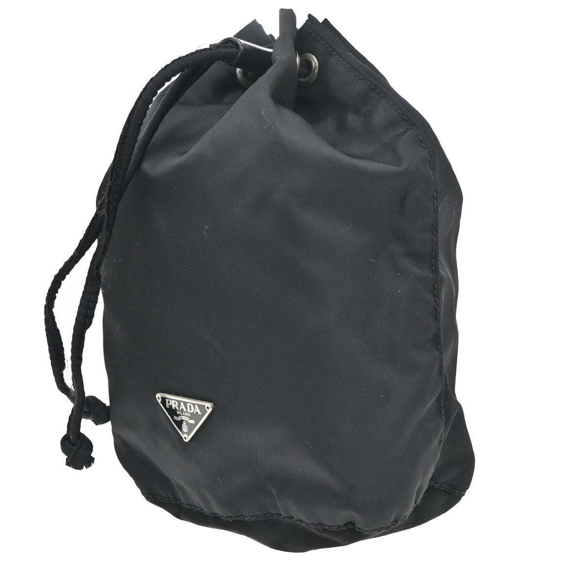 Prada Drawstring Wristlet Bucket Bag Tessuto