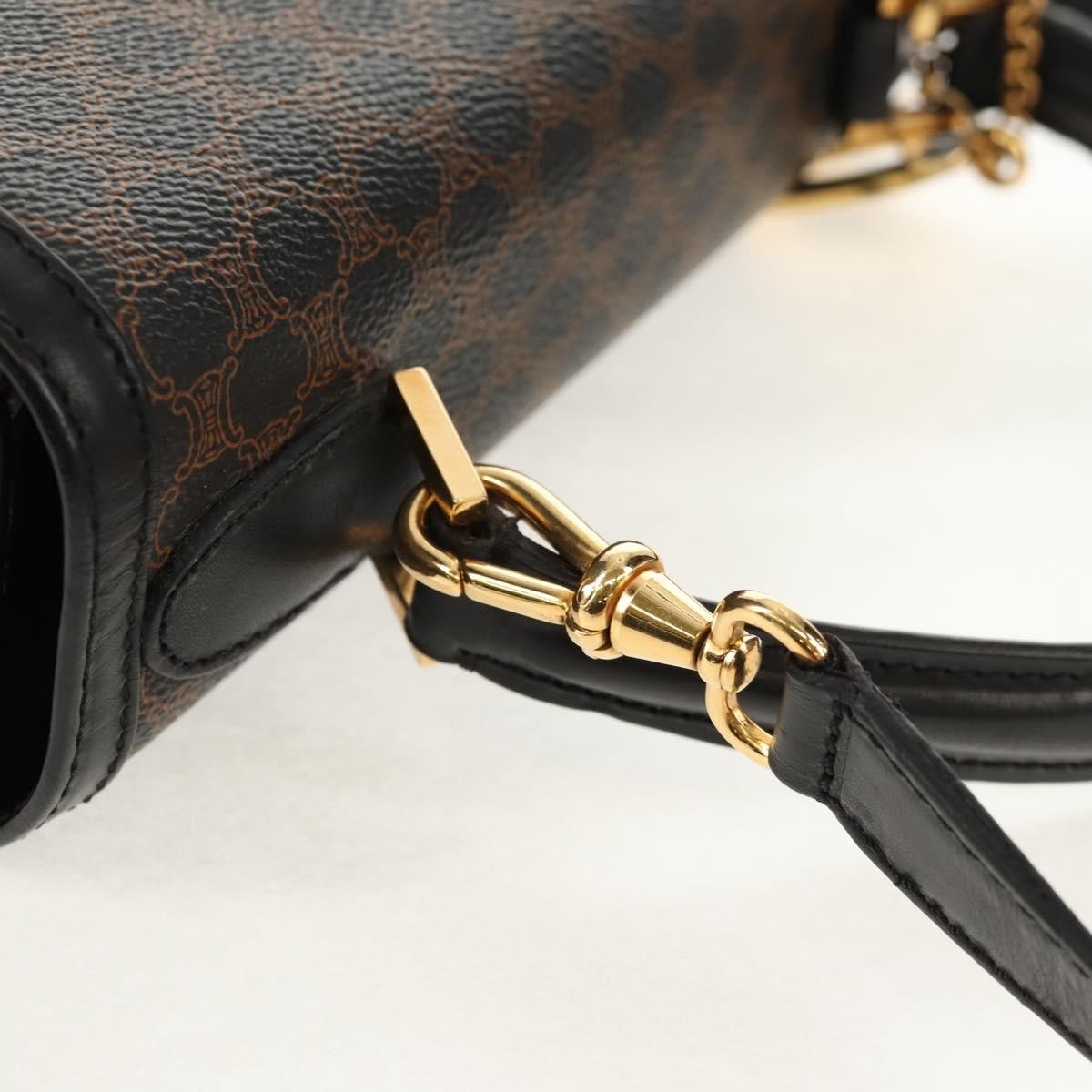 Celine Vintage Convertible Top Handle Bag Macadam Coated Canvas