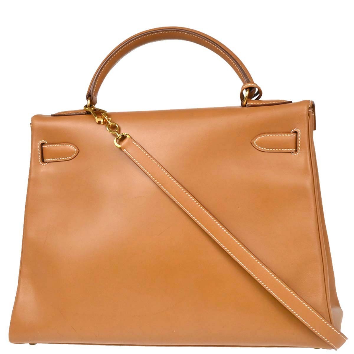 Hermes Kelly Handbag Brown Chamonix with Gold Hardware