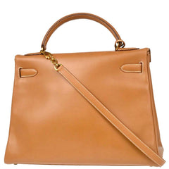 Hermes Kelly Handbag Brown Chamonix with Gold Hardware
