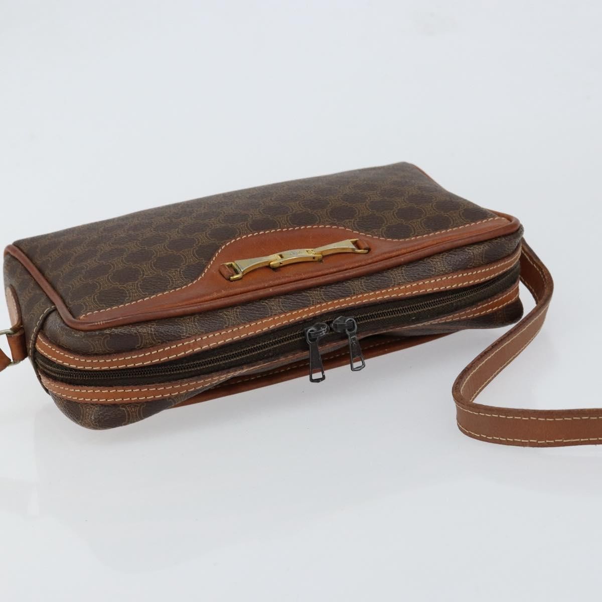 Celine Vintage Macadam Shoulder Bag Canvas and Leather