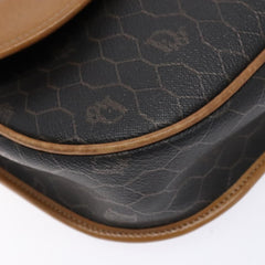Christian Dior Vintage Honeycomb Flap Crossbody Bag Canvas and Leather