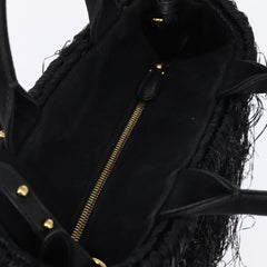 Prada Fringe Wicker Tote Woven Straw