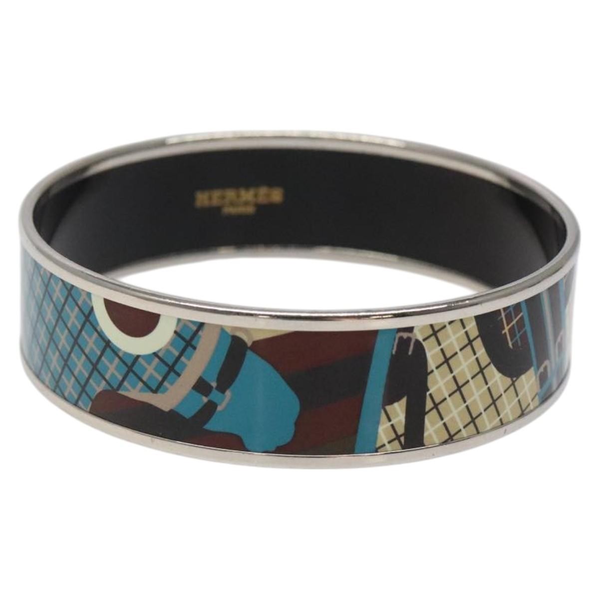 Hermes Vintage Bangle Bracelet Metal with Leather