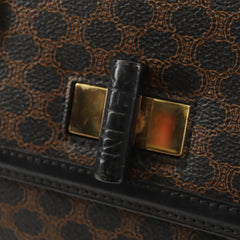Celine Vintage Convertible Top Handle Bag Macadam Coated Canvas