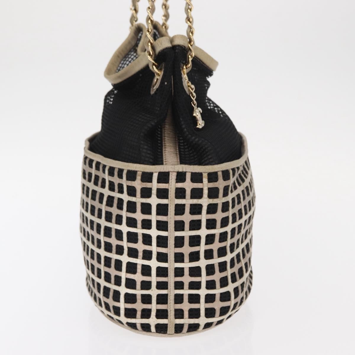 Chanel Chain Bucket Bag Mesh and Leather