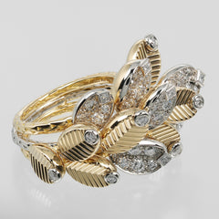 Cartier Grain de Cafe Ring 18K Yellow Gold with 18K White Gold and Diamonds