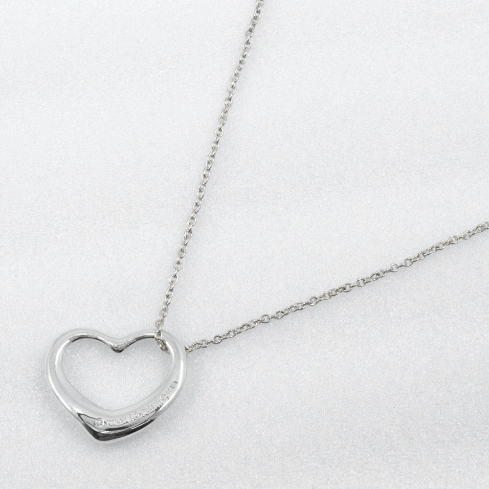 Tiffany & Co. Elsa Peretti Open Heart Pendant Necklace silver