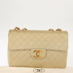 Chanel Vintage Classic Single Flap Bag Silk