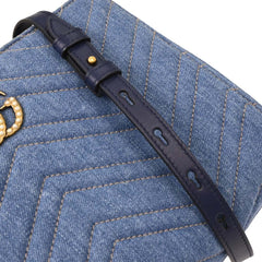 Gucci Pearly GG Marmont Tote Matelasse Denim