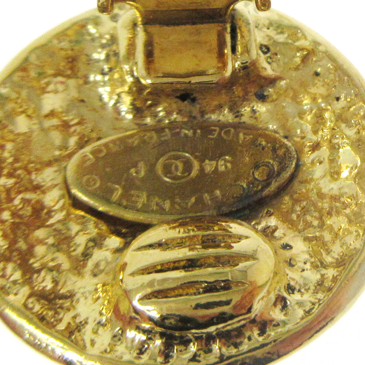 Chanel Vintage CC Round Clip-On Earrings Metal