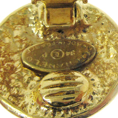 Chanel Vintage CC Round Clip-On Earrings Metal