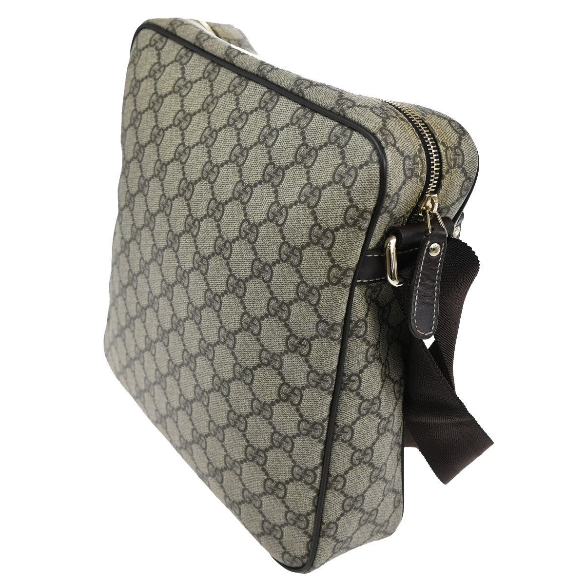 Gucci Front Zip Messenger GG Coated Canvas