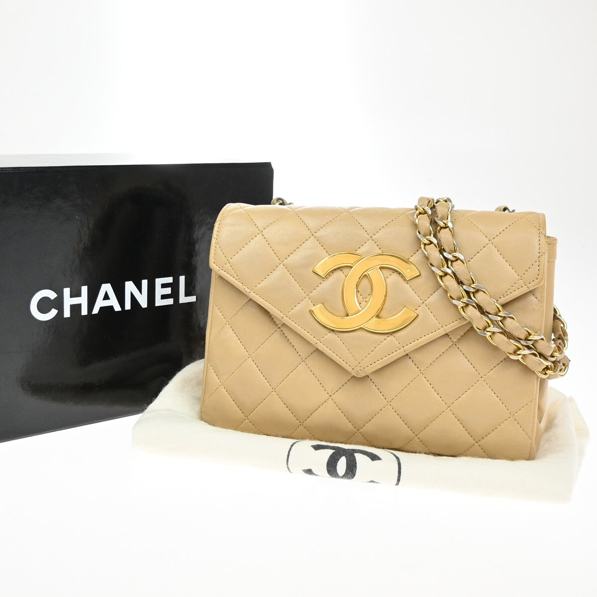 Chanel Vintage Envelope Flap Bag Quilted Lambskin