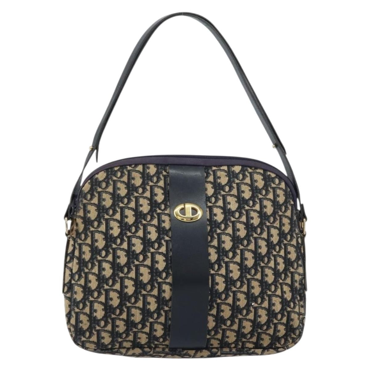 Christian Dior Vintage CD Trotter Handbag Canvas