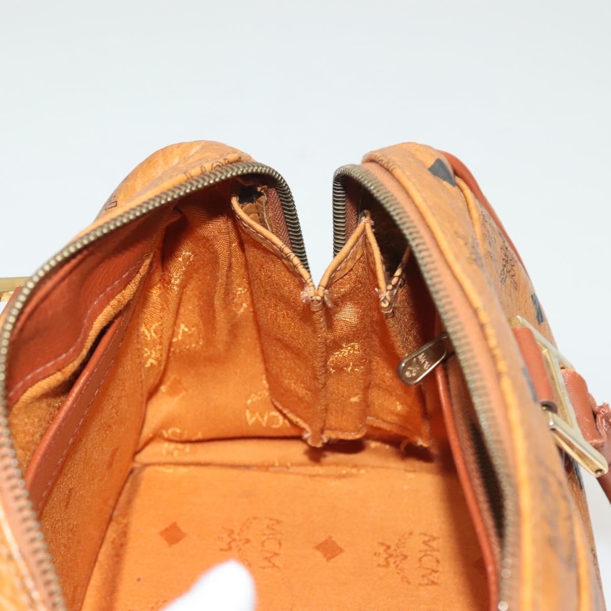 MCM Visetos Handbag Canvas and Leather