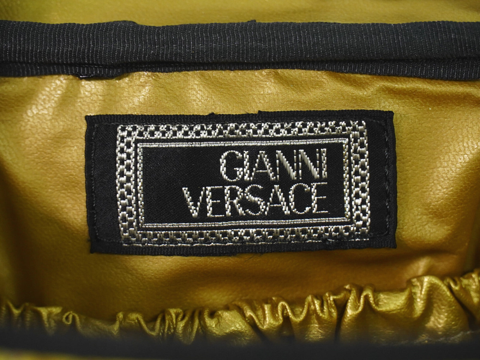 Versace Vanity Hand Bag Canvas and Leather