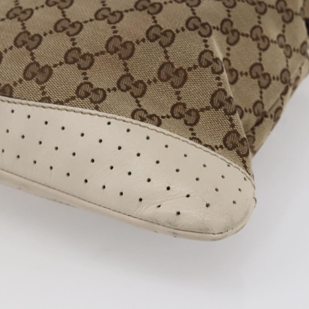 Gucci Zip Messenger Bag GG Canvas with Perforated Leather