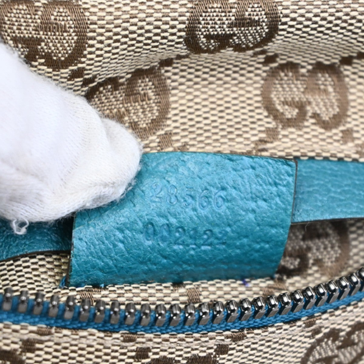 Gucci Vintage Double Belt Bag GG Canvas with Leather