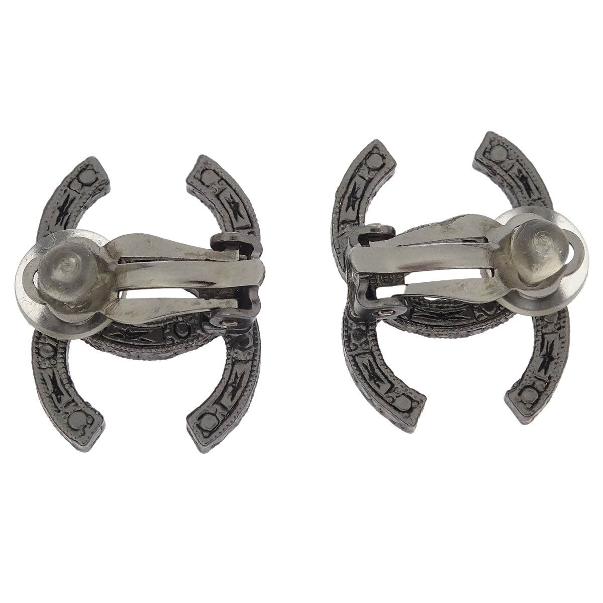 Chanel CC Clip-On Earrings Metal with Crystal