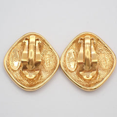 Chanel CC Rhombus Clip-On Earrings Metal