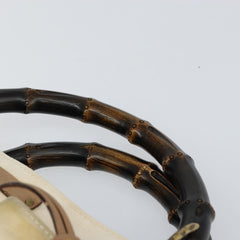 Gucci Bamboo Front Pocket Tote Canvas