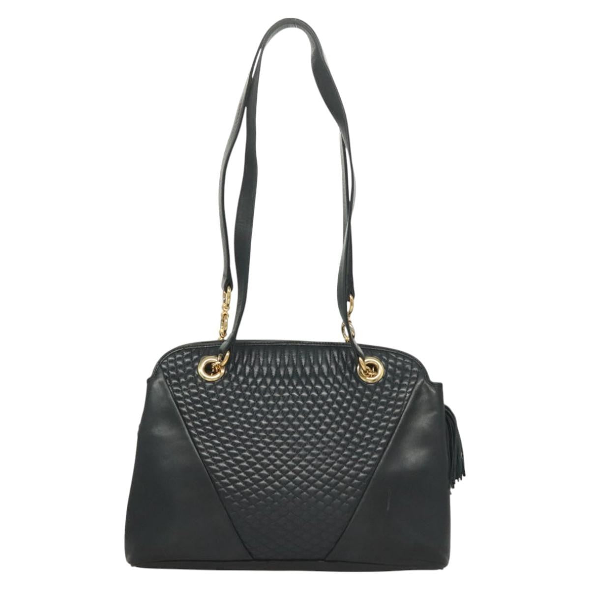 Bally Vintage Chain Shoulder Bag Quilted Leather