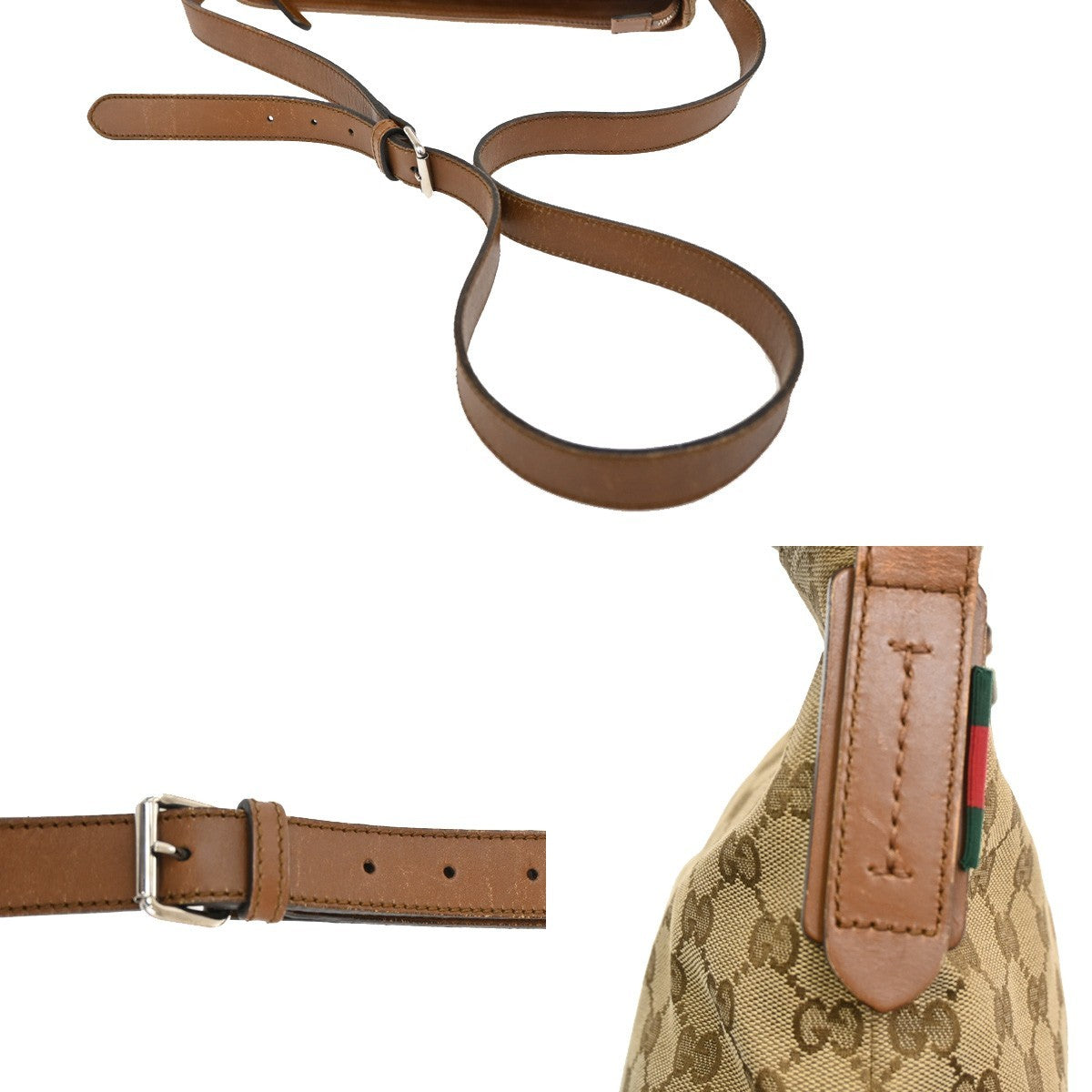 Gucci Web Loop Shoulder Bag GG Canvas