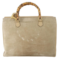 Gucci Vintage Bamboo Handle Bag Suede