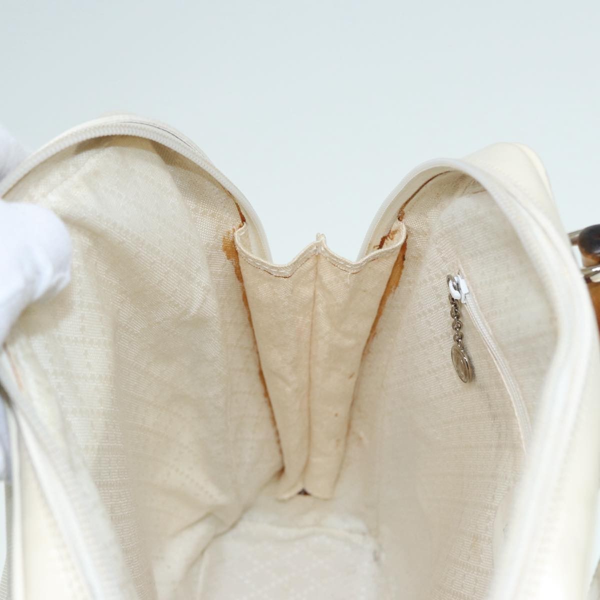 Gucci Vintage Bamboo Backpack Nylon and Patent Leather