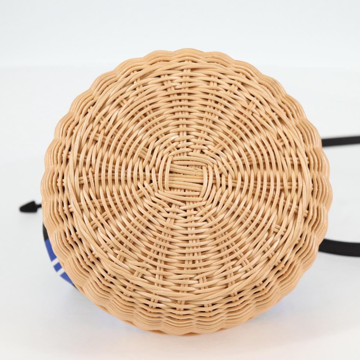 Prada Drawstring Bucket Bag Canvas and Wicker