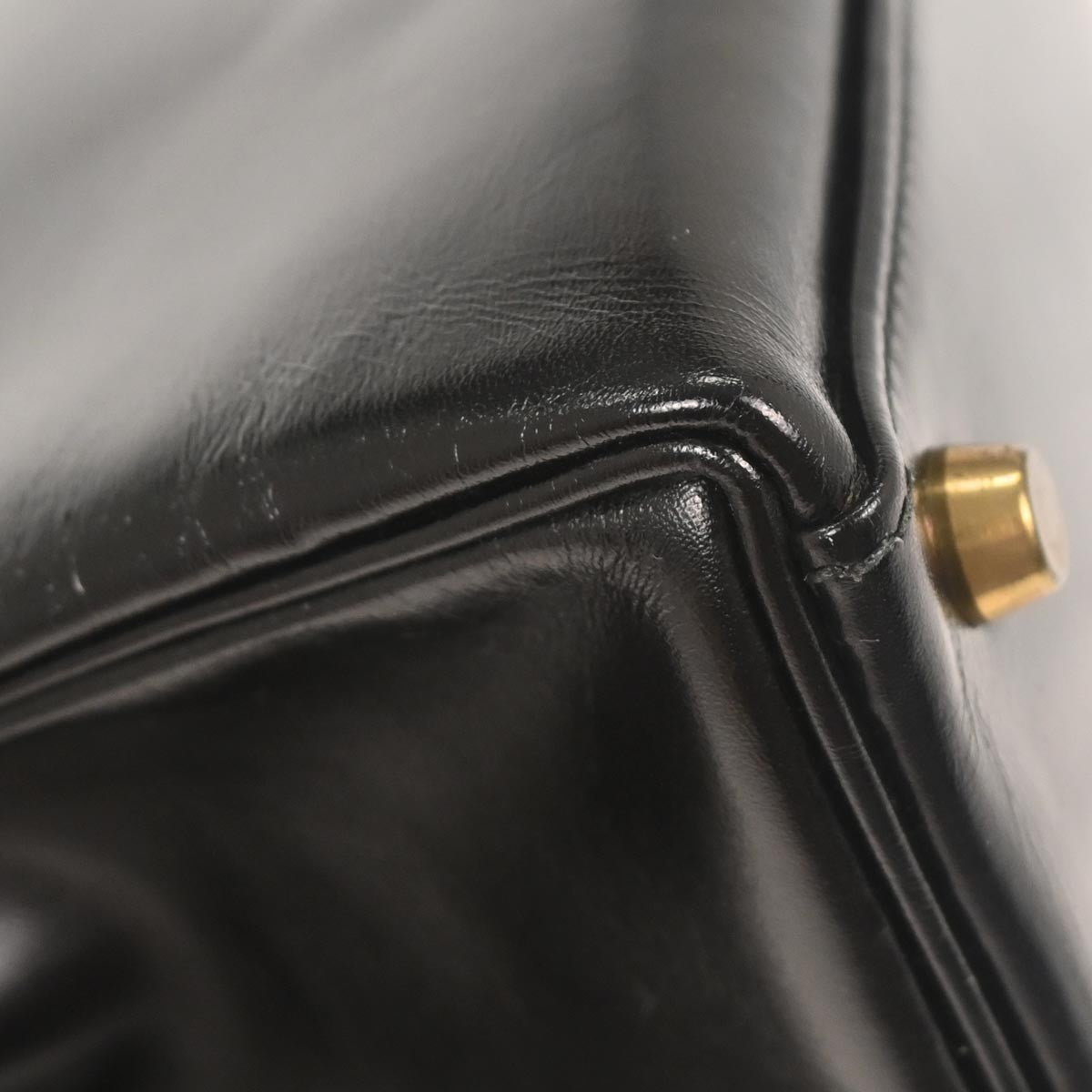 Hermes Kelly Handbag Black Box Calf with Gold Hardware