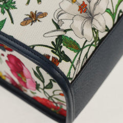 Prada Floral Open Tote Printed Denim