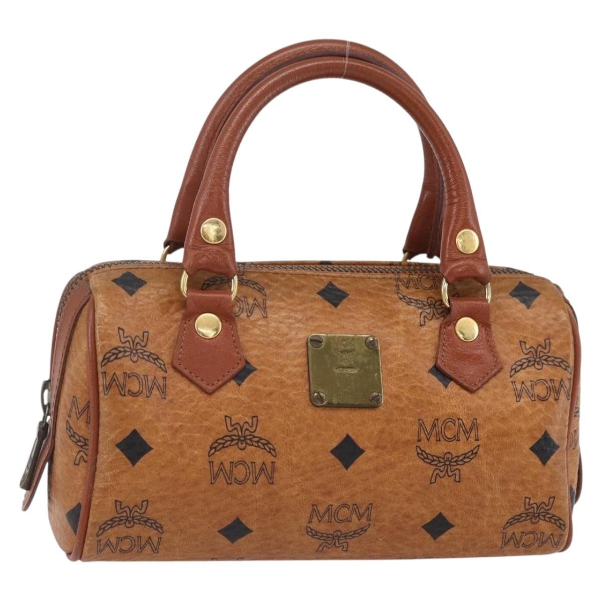 MCM Visetos Handbag Canvas and Leather
