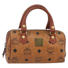 MCM Visetos Handbag Canvas and Leather
