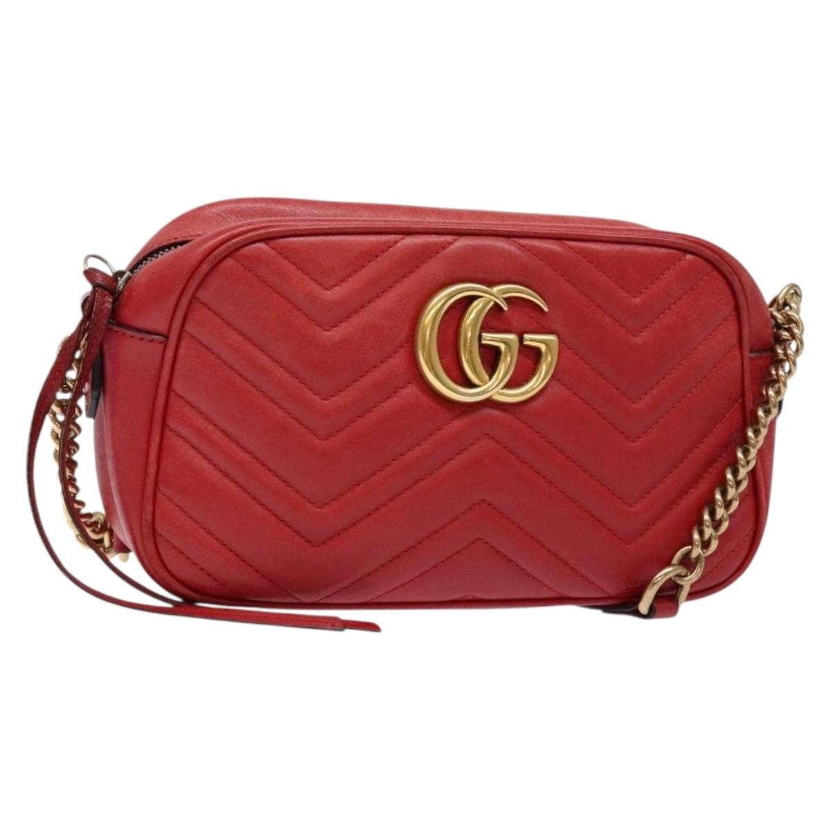 Gucci GG Marmont Triple Zip Chain Bag Matelasse Leather