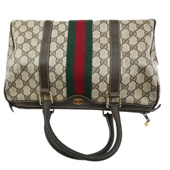 Gucci Vintage Web Boston Bag GG Coated Canvas