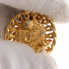 Chanel Vintage Round Clip-On Earrings Metal with Faux Pearl