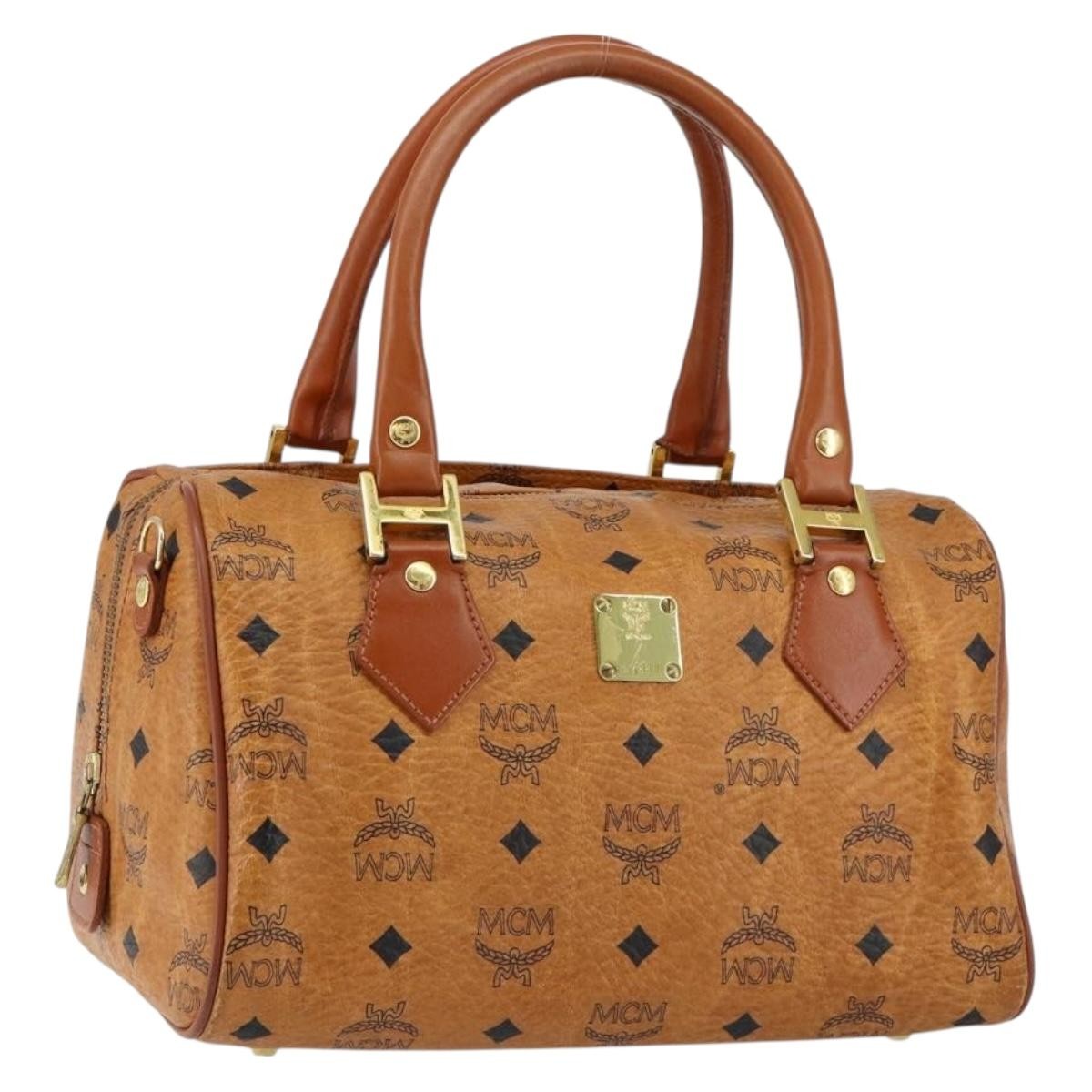 MCM Visetos Handbag Canvas and Leather