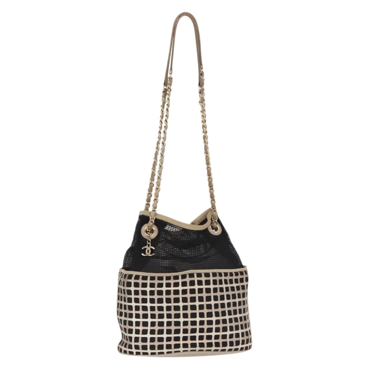 Chanel Chain Bucket Bag Mesh and Leather