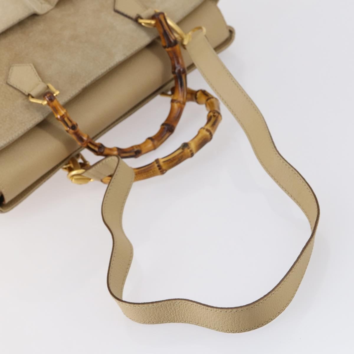 Gucci Vintage Bamboo Handle Bag Suede
