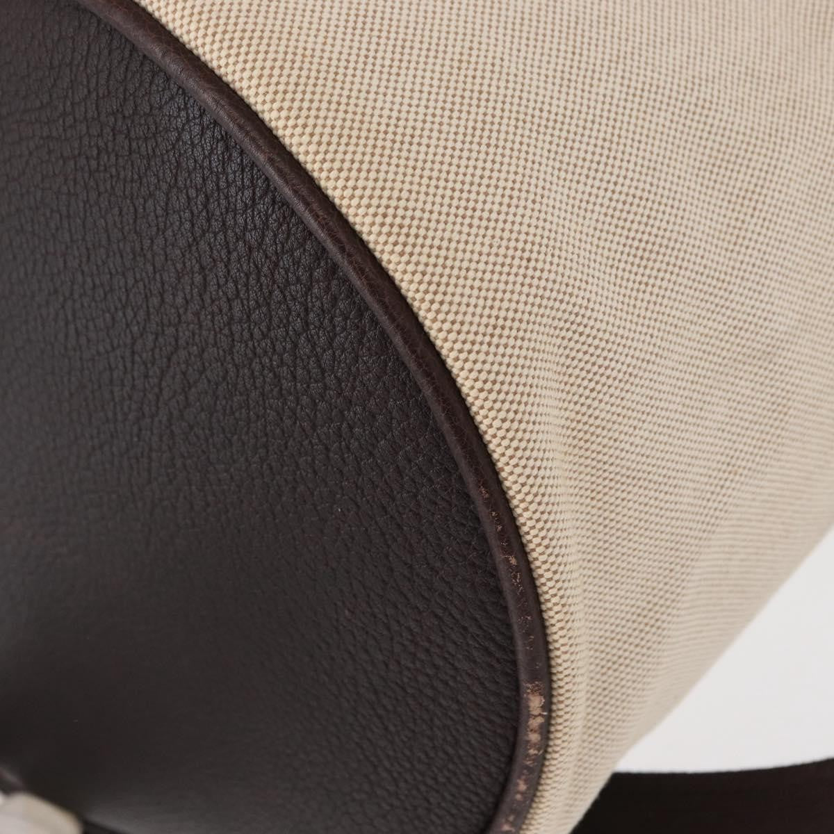 Hermes Sac Marin Recif Drawstring Bag Toile with Leather